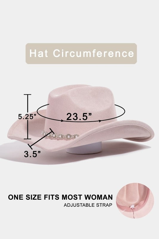 Pearl Pattern Band Cowboy Hat