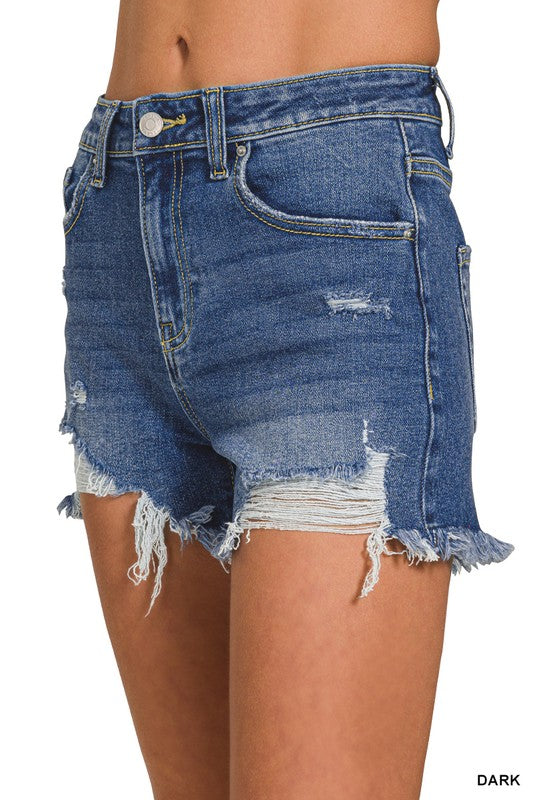 Distressed Dark Cowgirl Shorts