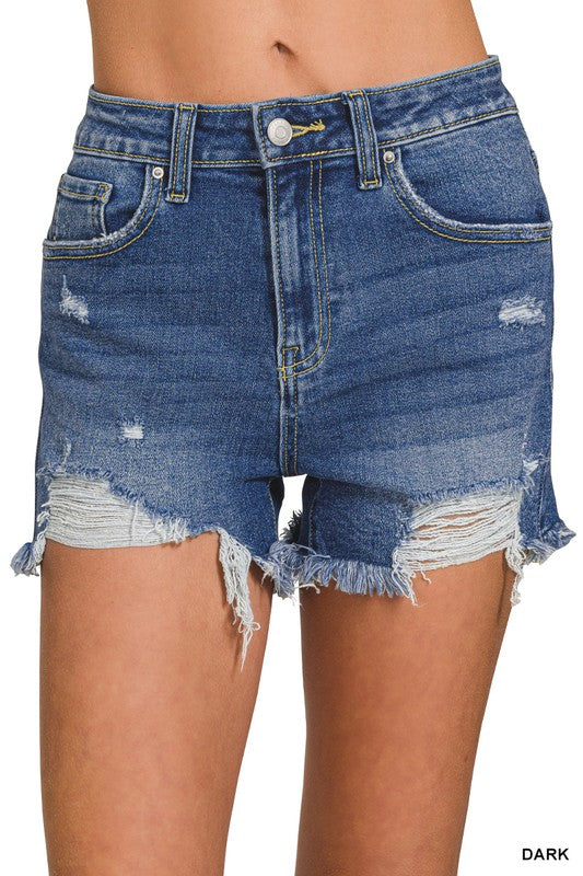 Distressed Dark Cowgirl Shorts