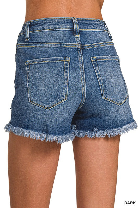 Distressed Dark Cowgirl Shorts