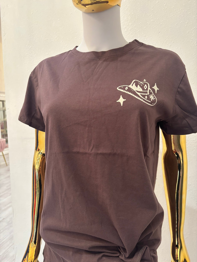 Tiny Cow Boy Hat Tee