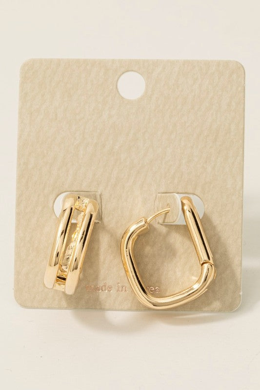 Square Hinge Hoop Gold
