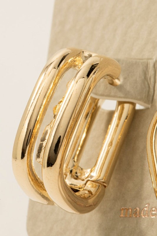Square Hinge Hoop Gold