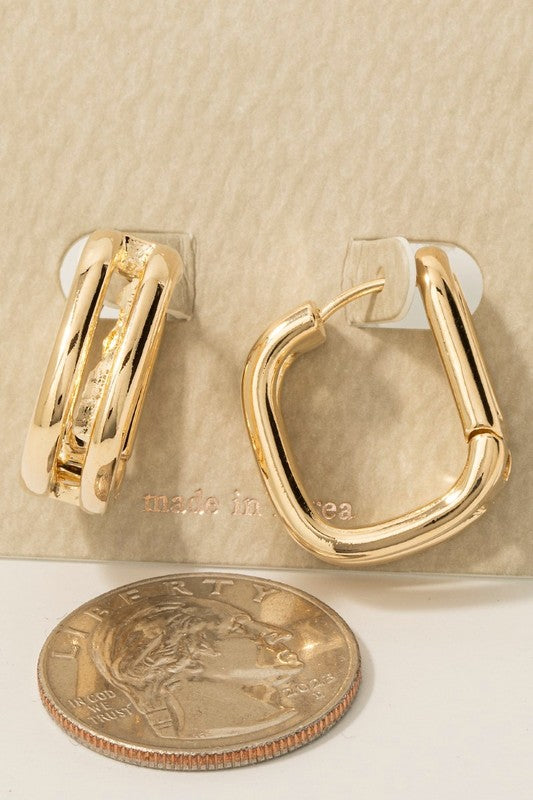 Square Hinge Hoop Silver