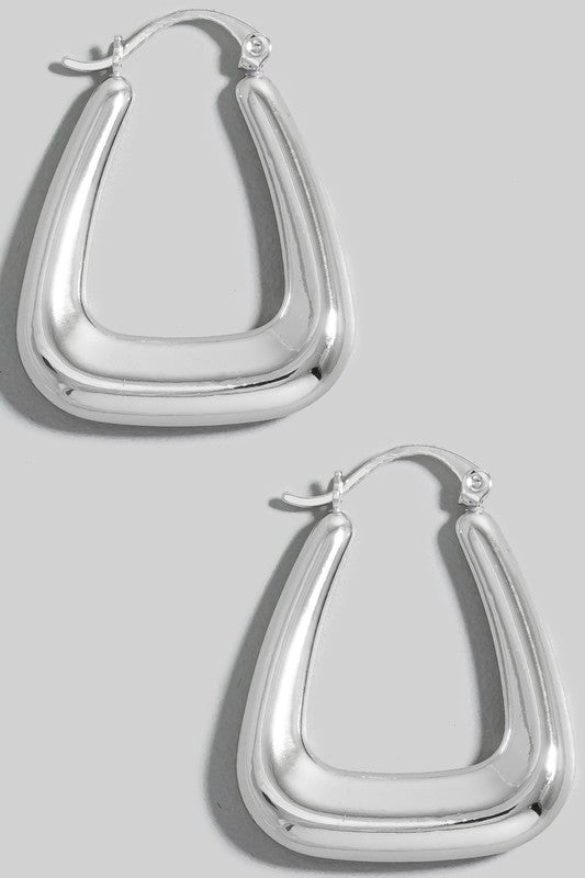 Squared Graduated Latch Hoop Earrings