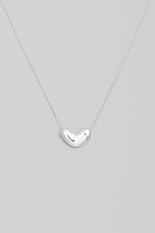 Bubble Heart Necklace Silver
