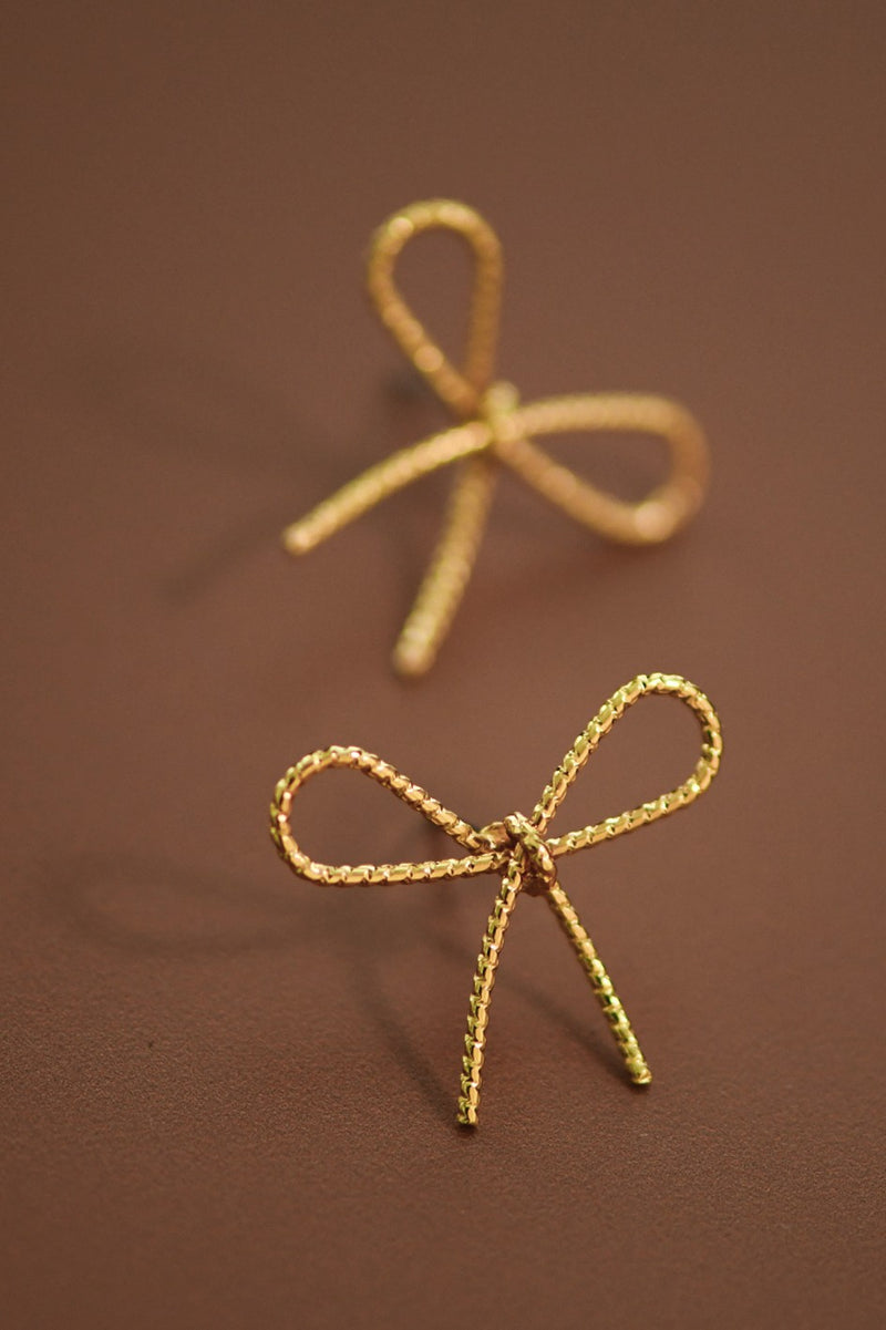 Gold Bow Earrings