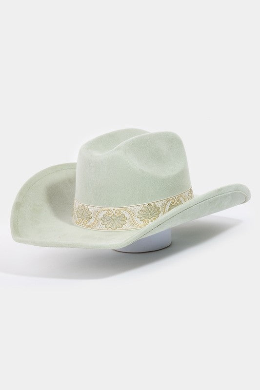 Intricate Border Pattern Band Cowboy Hat
