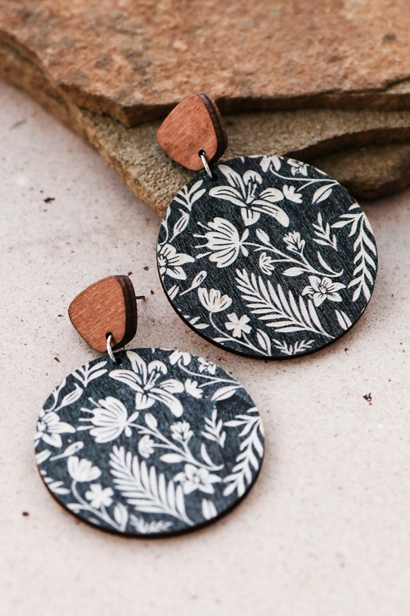 Boho wood earrings