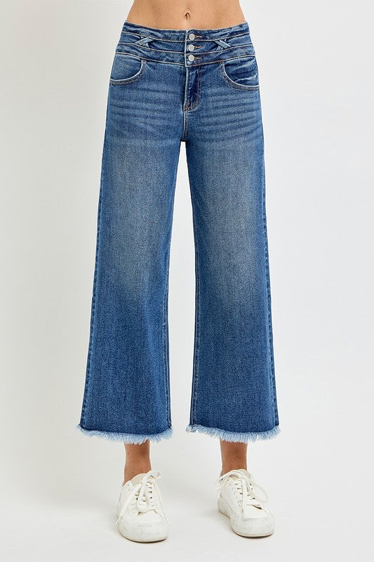 Wide Band Crop Jeans