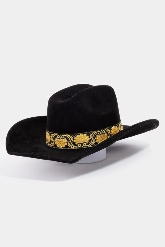 Intricate Border Pattern Band Cowboy Hat