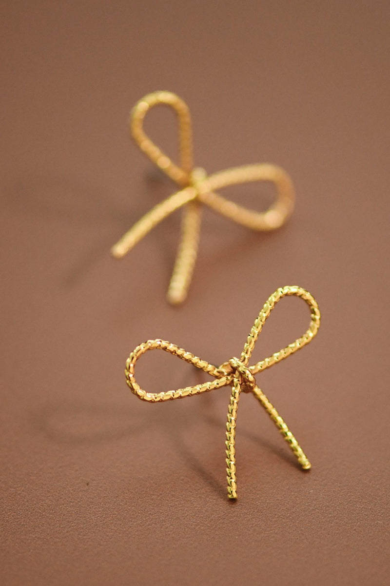 Gold Bow Earrings